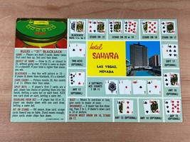 Vintage Postcard, Las Vegas, Nevada - Hotel Sahara - Blackjack Rules and Guide - £3.55 GBP