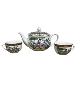 Vtg Chinese Porcelain Handpainted Miniature Teapot Cups Women Playing Gu... - $442.70 MXN