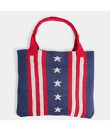 Patriotic Americana Red White Blue Stars and Stripes Knit Shopper Tote - $643.16 MXN