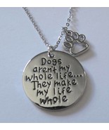 Dog Lover Chain, Engraved Charm and Paw Print Charm, 17in - $26.41 CAD
