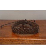 New Men’s Thick Brown Braided Leather Tie Bracelet  - £6.34 GBP