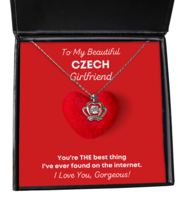Czech Girlfriend Necklace Birthday Gifts - Crown Pendant Jewelry Present From  - £40.55 GBP