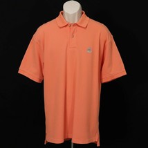 Izod Mens Pique Polo Shirt M Medium Orange Short Sleeve 100% Cotton Embr... - $16.05