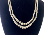 Antique Vintage Marvella Dual Strand Costume Pearl Necklace, Rhinestone ... - £9.75 GBP