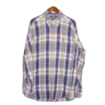 XL Ralph Lauren Oxford Shirt Blue Purple Green Plaid Button-Front - $27.67