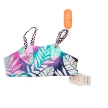 Wonder nation s 6-6x blue purple leaf print bikini swim top - $7.00