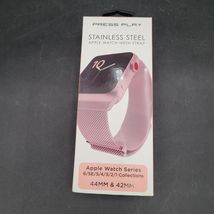 PRESS PLAY Stainless Steel Apple Watch Mesh Strap 6/SE/5/4/3/2/1 Pink Pl... - $9.40