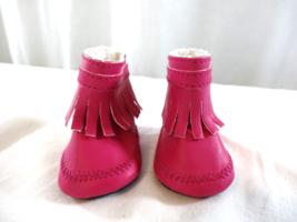 American Girl Doll Sparkly Camp Outfit Pink Fringed Boots - Shoes Only - $7.92