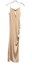 LIVI by Olivia Rae Women&#39;s Long Dress Side Ruched Sleeveless Rayon Size S Beige - £15.86 GBP