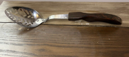 Vintage Cutco Slotted Spoon No 13 Brown Swirl Handle Stainless Steel USA Used - £10.95 GBP