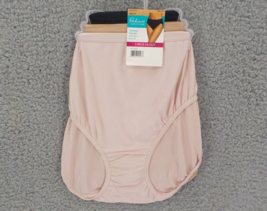 3 PK RADIANT BY VANITY FAIR PANTIES 4XL (11) HI-CUT STRETCH PINK TAN BLA... - $12.99