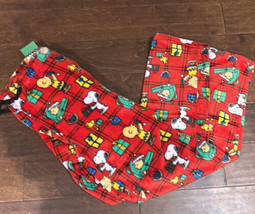 Snoopy Men’s Pajama Pants Christmas Gifts New Sz L Red Plaid - £23.24 GBP