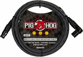 Pig Hog Phmh10Grr Hex Series, 10Ft Right Angle Mic Cable, Grey - $31.97
