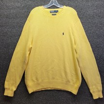 Vtg Polo Ralph Lauren Men’s Sz XL Crew Neck Sweater Yellow Pima Cotton Pullover - £22.74 GBP