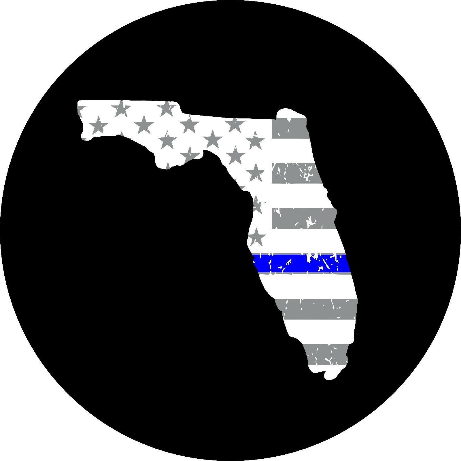Thin Blue Line Florida Spare Tire Cover ANY Size, ANY Vehicle,Trailer,Ca... - $113.80