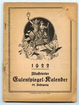 1922 Illustrated Eulenspiegel Kalender 34 Vintage - $27.72