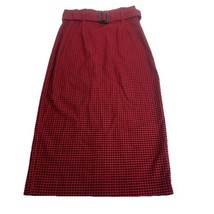 zara TRF high waisted red black gingham plaid button midi skirt Size S - $44.54