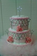 3 Tier Ballerina Princess Tutu Theme Baby Girl Shower Diaper Cake Gift - £57.67 GBP