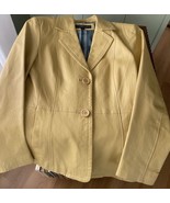 Womens size 6 Soft Leather Jacket Blazer Yellow Monterey  Bay - £28.05 GBP