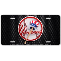 NY Yankees 3D Inspired Art on Mesh FLAT Aluminum Novelty Auto License Tag Plate - £14.46 GBP