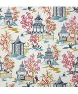 COVINGTON SHOJI SUMMER ASIAN CHINOISERIE VILLAGE MULTIUSE FABRIC BY YARD... - $27.71