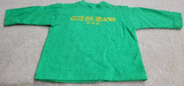 Rare 90s Vintage Baby GUESS JEANS USA Green Long Sleeve T Shirt Size Bab... - $25.95