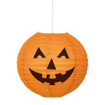Round Pumpkin Paper Lantern Halloween Orange 10&quot; - £4.30 GBP
