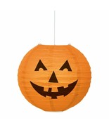 Round Pumpkin Paper Lantern Halloween Orange 10&quot; - £4.35 GBP