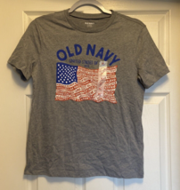 Old Navy, 2022 flag shirt kids XL 14/16 gray T-shirt - £10.38 GBP