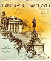 Charlottesville Virginia Brochure In the Heart of Historic Virginia 1930&#39;s - £27.33 GBP