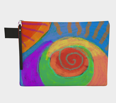 Funky Abstract Art Canvas Clutch Bag Purse Wristlet Handbag Cosmetics Bag - $45.00