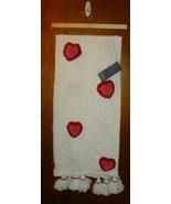 New Rachel Roy 50 x 60&quot; Woven Throw Blanket Tassels Raised Red &amp; Pink He... - $100.84 CAD
