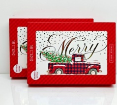 Image Arts Merry Red Plaid Truck Cards With Inside Message Includes 32 Cards - $14.06