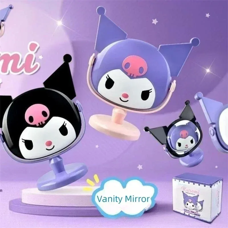 Kawaii Sanrio Kuromi Vanity Mirror Cartoon Anime Dormitory Home Desktop Girl - £10.55 GBP+