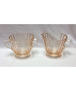 Indiana Glass Recollection MADRID Pink Creamer &amp; Open Double Handled Sug... - £11.56 GBP