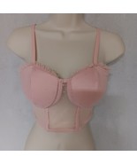 Bozzello Dot Mesh Ruffled Bralette Medium Pink NWT - £12.95 GBP