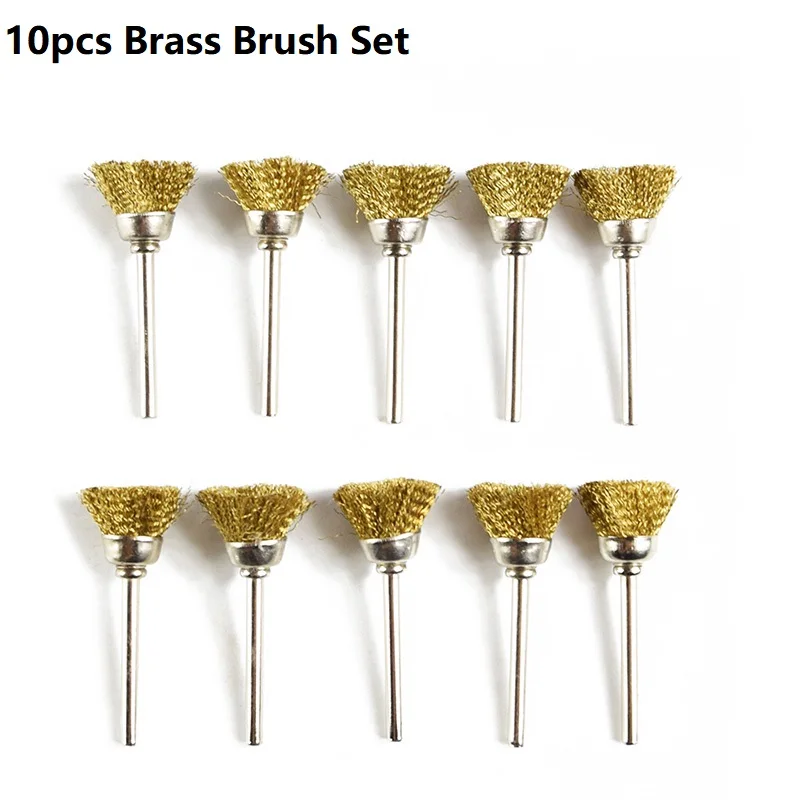 XCAN Polishing Wheel Brush 10pcs 3.mm Shank Wire Brush For Dremel Rotary... - $165.55