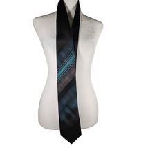Arrow Men's Necktie 100% Silk Blue and Black Plaid Muted Pattern - $9.99