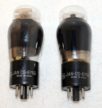 2- Vintage GE 6y6G Audio Valve Vacuum Tubes ~ 1 JAN 57-43 USA ~ Test V Good - $29.99
