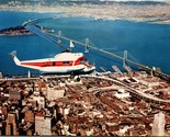 Vtg 60s Aerial Postcard San Francisco &amp; Oakland Helicopter Airlines Siko... - $6.88