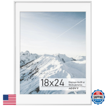 Acovy 18x24 Silver Frame, 18x24 Frame Matted to 16x20, Metal 18 x 24 Pic... - $82.43