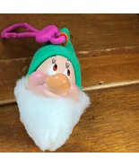 Disney Snow White &amp; the Seven Dwarves Plush Green Hat Dwarf Head Backpac... - £5.42 GBP