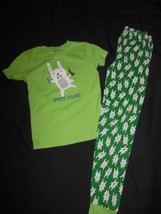 Boys Gymboree Green Easter Bunny Pajama Set 12 Hoppy Easter - $14.99