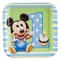 Disney Mickey&#39;s 1st Birthday Dessert Plates - £3.98 GBP