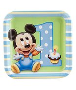 Disney Mickey&#39;s 1st Birthday Dessert Plates - £3.92 GBP