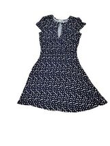 Miami Brand Keyhole Dress – Size Small – Navy &amp; White Fit &amp; Flare – New ... - $4.95