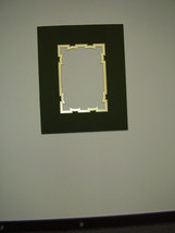 Picture Framing Mat Fancy Cut 8x10 for 5x7 photo Dark Green with metallic gold - £3.58 GBP