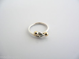 Tiffany &amp; Co Silver 18K Gold Love Knot Infinity Ring Band Sz 5.25 Gift Classic - £238.20 GBP