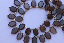 Natural, 20 piece faceted fancy COFFEE MOONSTONE gemstone hexagon briolette bead - £47.40 GBP