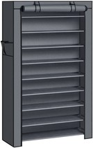 Songmics 10-Tier Shoe Rack, Shoe Storage Cabinet With Dustproof, Gray Urxj36G - £35.96 GBP